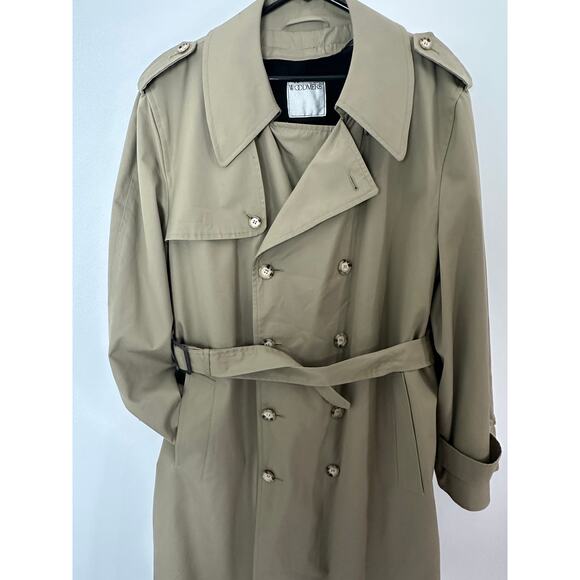 Vintage Woodmere Size 46 Long XL XXL Tall Trench Coat Khaki Removable Liner - Picture 5 of 12